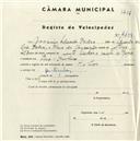 Registo de velocípede de marca Helios, com o nº 4499, em nome de Joaquim Eduardo Pedro, morador em Pero Pinheiro.