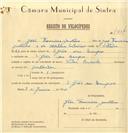Registo de velocípede de marca Vilar com motor Cuciolo, com o nº 7404, em nome de João Francisco Justino, morador em S. João das Lampas.