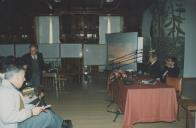 José Cardim Ribeiro na apresentação do projeto do Museu Arqueológico de São Miguel de Odrinhas na sala da Nau do Palácio Valenças.
