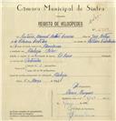 Registo de velocípede com o nº 6939, em nome de António Manuel Matias Carreira, morador em A-da-Beja.
