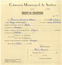 Registo de velocípede de marca Origan, com o nº 7011, em nome de Fernando Manuel de Oliveira, morador em Carenque.