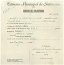 Registo de velocípede de marca L.R.S., com o nº 5317, em nome de Alfredo dos Santos Fernandes Costa, morador em A-da-Beja.