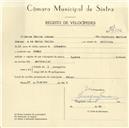 Registo de velocípede com o nº 9652, em nome de Maria Emília Branco, moradora em Belas.