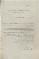 Ordem de cobrança para pagamento de uma licença  passada a José Malaquias, morador em Ferraria.