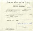 Registo de velocípede de marca Raio, com o nº 8815, em nome de António Simplicio dos Santos, morador em Sintra.