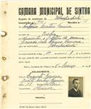 Registo de matricula de velocipedista em nome de António Martins Ferreira, morador em Queluz, com o nº de inscrição 1914.