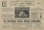 Programa do filme, comédia, "O Homem dos Meus Amores" com a participação de Anna Neagle e Mitchael Wilding. 