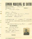 Registo de matricula de velocipedista em nome de Augusto Filipe, morador em Maceira, com o nº de inscrição 2457.