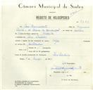 Registo de velocípede de marca Olga, com o nº 8665, em nome de José Ramalhete, morador em Pero Pinheiro.
