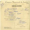 
Registo de velocípede de marca Raio, com o nº 6029, em nome de Manuel Romão, morador em Cortegaça.