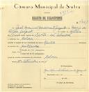 Registo de velocípede de marca Aprilia, com o nº 7321, em nome de João Manuel Nascimento Jacquet, morador em Colares.