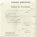 Registo de velocípede com o nº 4533, em nome de Raul Ferreira & Augusto Barros Lda, morador em Carenque.