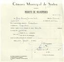 Registo de velocípede de marca Cabrita, com o nº 8520, em nome de Luís Manuel Janota Grilo, morador em Pero Pinheiro.