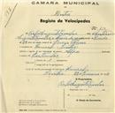 Registo de velocípede de marca Alfa, com o nº 239, em nome de Carlos Augusto Canelas, morador em Lourel.