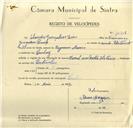 Registo de velocípede de marca Famel com motor Vitória, com o nº 10118, em nome de Cláudio Gonçalves Dias, morador em Queluz.