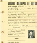 Registo de matricula de carroceiro 2 ou mais animais em nome de Salvador Mateus Simões, morador no Casal de Alfouvar, com o nº de inscrição 1753.