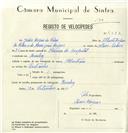 Registo de velocípede de marca Atlantic, com o nº 8283, em nome de Júlio Lopes da Silva, morador em Queluz.
