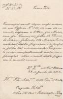 Ofício de António Eduardo Pires, Regedor substituto da Regedoria de Colares, ao Administrador do Concelho de Sintra, participando que não informa nada sobre o comportamento de Mariana da Conceição, filha de Clemente Pereira, falecido e de Maria Luísa, natural de Colares, por estar ausente da freguesia à muitos anos.