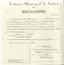 Registo de velocípede de marca Cycles Pombal com motor Cuciolo, com o nº 4934, em nome de Amaro Duarte Domingues, morador em Rua Elias Garcia, Cacém.