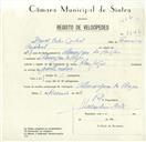 Registo de velocípede de marca Olimpique, com o nº 8546, em nome de Manuel Pedro Cardeal, morador em Almargem do Bispo.