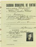 Registo de matricula de velocipedista em nome de Manuel Justino Patrão, morador em Godigana, com o nº de inscrição 1864.