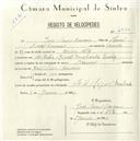 Registo de velocípede de marca Nacional, com o nº 4940, em nome de José Nunes Carneiro, morador em Avª Dr. Miguel Bombarda, Queluz.