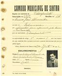 Registo de matricula de velocipedista em nome de Maria José Almeida, morador em Galamares, com o nº de inscrição 2752.