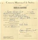 Registo de velocípede de marca Origan, com o nº 7646, em nome de Isidoro Cipriano Couto, morador em Vila Verde.