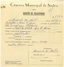 Registo de velocípede com o nº 7787, em nome de Armindo dos Santos, morador em Rio de Mouro.
