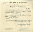 Registo de velocípede de marca L.R.S., com o nº 3668, em nome de António Marques Simões, morador em Carenque.