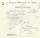 Registo de velocípede com o nº 8794, em nome de Manuel Joaquim Lucas, morador em Baratã.