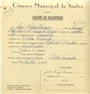 Registo de velocípede de marca Especial London, com o nº 6523, em nome de José Brás Nunes, morador em Pedra Furada.