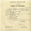 Registo de velocípede de marca Olga, com o nº 2837, em nome de Carlos Rodrigues dos Santos, morador em Ranholas.