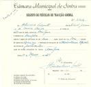 Registo de um veiculo de duas rodas tirado por dois animais de espécie asinina destinado a transporte de mercadorias em nome de Adriano Vicente, morador na Assafora.