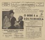 Programa do filme "O Bébé e a Solteirinha" com a participação de Dennis Morgan, Betsy Drake e Edmund Gwenn.