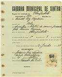 Registo de matricula de velocipedista em nome de Manuel Luís Nogueira, morador em Belas, com o nº de inscrição 1690.