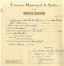 Registo de velocípede de marca Pombal, com o nº 6940, em nome de Joaquim dos Santos Sequeira, morador em Mucifal.
