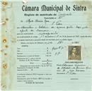 Registo de matricula de velocipedista em nome de Alfredo Oliveira Rosa, morador em São Pedro, com o nº de inscrição 875.
