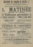 Programa de espetáculos com a participação do ator Carlos Abreu e Mary Cielo.