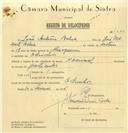 Registo de velocípede de marca Nacional, com o nº 7660, em nome de João António Baleia, morador em Odrinhas.