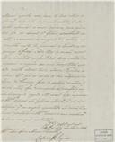 Ofício de Caetano Malaquias para José Maria Rissoto, agradecendo a escolha que fizeram e o local que lhe escolheram.