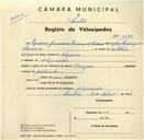 Registo de velocípede de marca Origan, com o nº 3624, em nome de Isidoro Guerreiro Rodrigues [Coxeiro], morador em Algueirão.