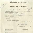 Registo de velocípede de marca Champion, com o nº 4338, em nome de José de Oliveira Brito, morador em Agualva.