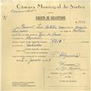 Registo de velocípede de marca Raio, com o nº 6093, em nome de Manuel Luís Batalha Soares, morador em Algueirão.