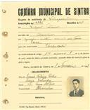 Registo de matricula de velocipedista em nome de Ludgero António, morador em Alvarinhos, com o nº de inscrição 2146.