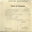 Registo de velocípede, com o nº 132, em nome de Alfredo Lemos da Silva Reis, morador em Albarraque.