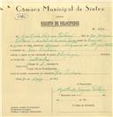 Registo de velocípede de marca Olympique, com o nº 6316, em nome de Agostinho Vasques Pestana, morador em Pero Pinheiro.