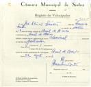 Registo de velocípede de marca Nacional, com o nº 9225, em nome de José Estevão Simões, morador em Aruil de Baixo.