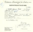 Registo de um veiculo de duas rodas tirado por dois animais de espécie muar destinado a transporte de mercadorias em nome de Artur Alexandre Paulo, morador em Janas.