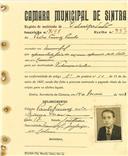 Registo de matricula de velocipedista em nome de Pedro Tomás Paulo, morador no Mucifal, com o nº de inscrição 3197.